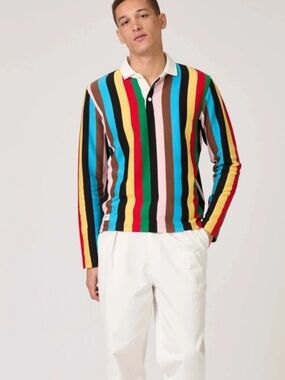 ROWING BLAZERS Men's Cotton Croquet Stripe Rugby Croquet